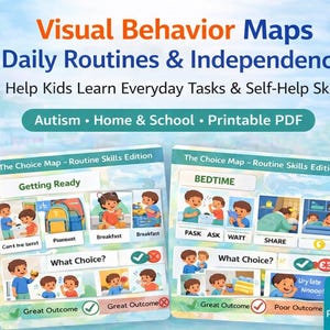 Visual Behavior Maps: Daily Routines & Independence (Digital Download PDF)