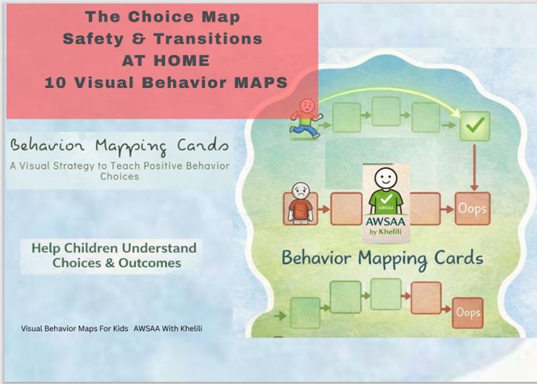Safety & Transition Visuals | Behavior Mapping Cards for Kids (PDF ...