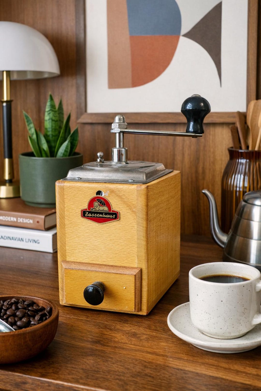 Vintage Zassenhaus Coffee Grinder | German Wooden Hand Crank Mill - Etsy