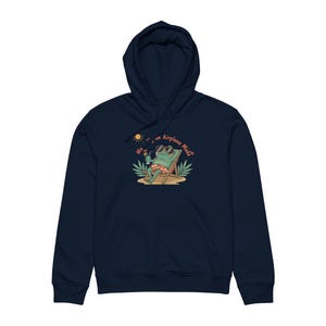 Relaxing Frog Drummer Hoodie | Beach Illustration, 'Weekend on Airplane Mode' Bild 13