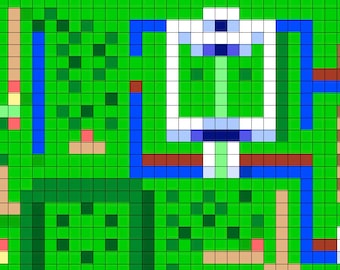 Legend of Zelda Link to the Past Map Pixel Pattern - Perler Beads - Cross Stitch - INSTANT DOWNLOAD