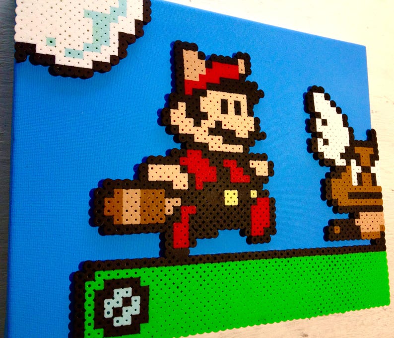 3D Super Mario Bros 3 Retro Gaming 8 Bit Pixel Art. Perler Beads on ...