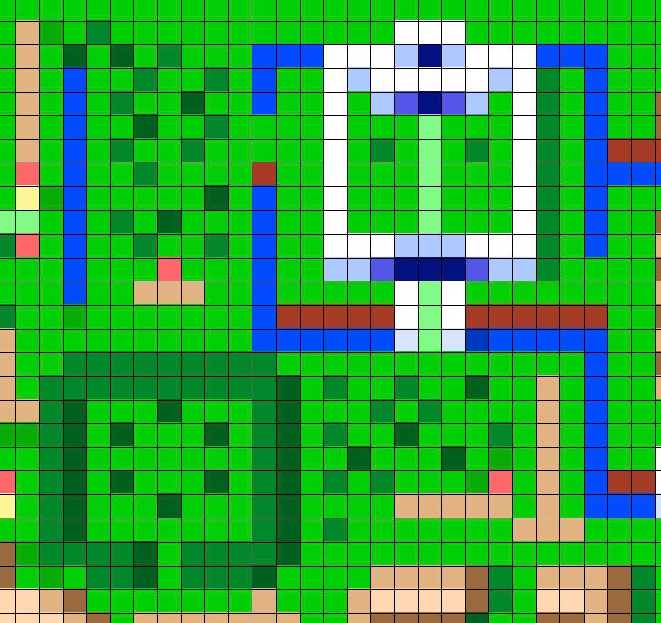 Top view pixel art map from a link to the past