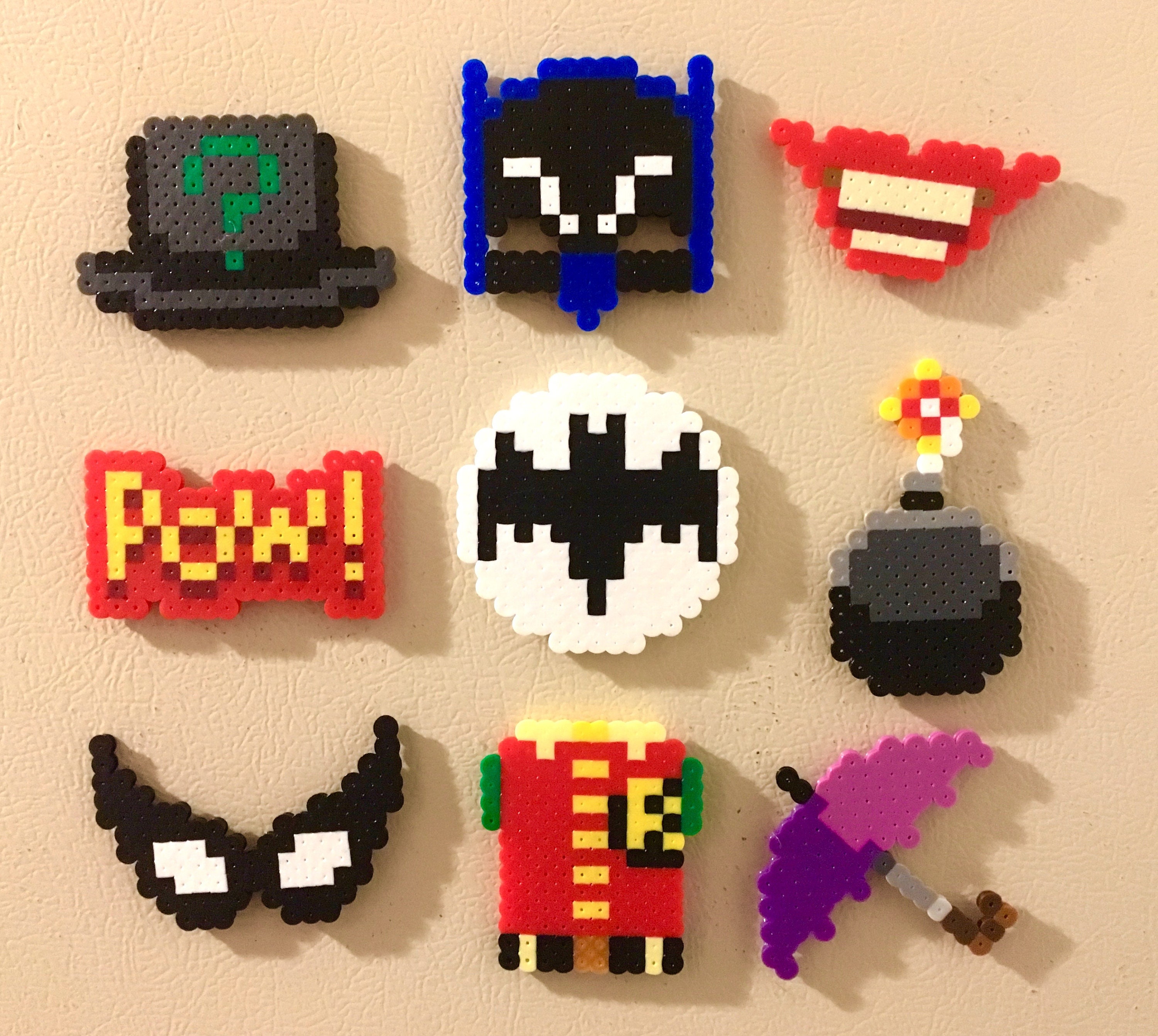 Batman Retro Perler Bead Icons Magnets Pins 8 Bit Pixel Art TV - Etsy New  Zealand