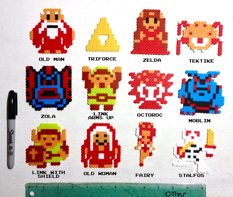 Legend of Zelda Retro Video Game Art. Perler Bead 8 Bit Pixel Etsy Canada