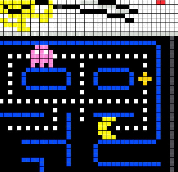 Pac-Man Pixel Pattern Perler Beads Cross Stitch INSTANT | Etsy