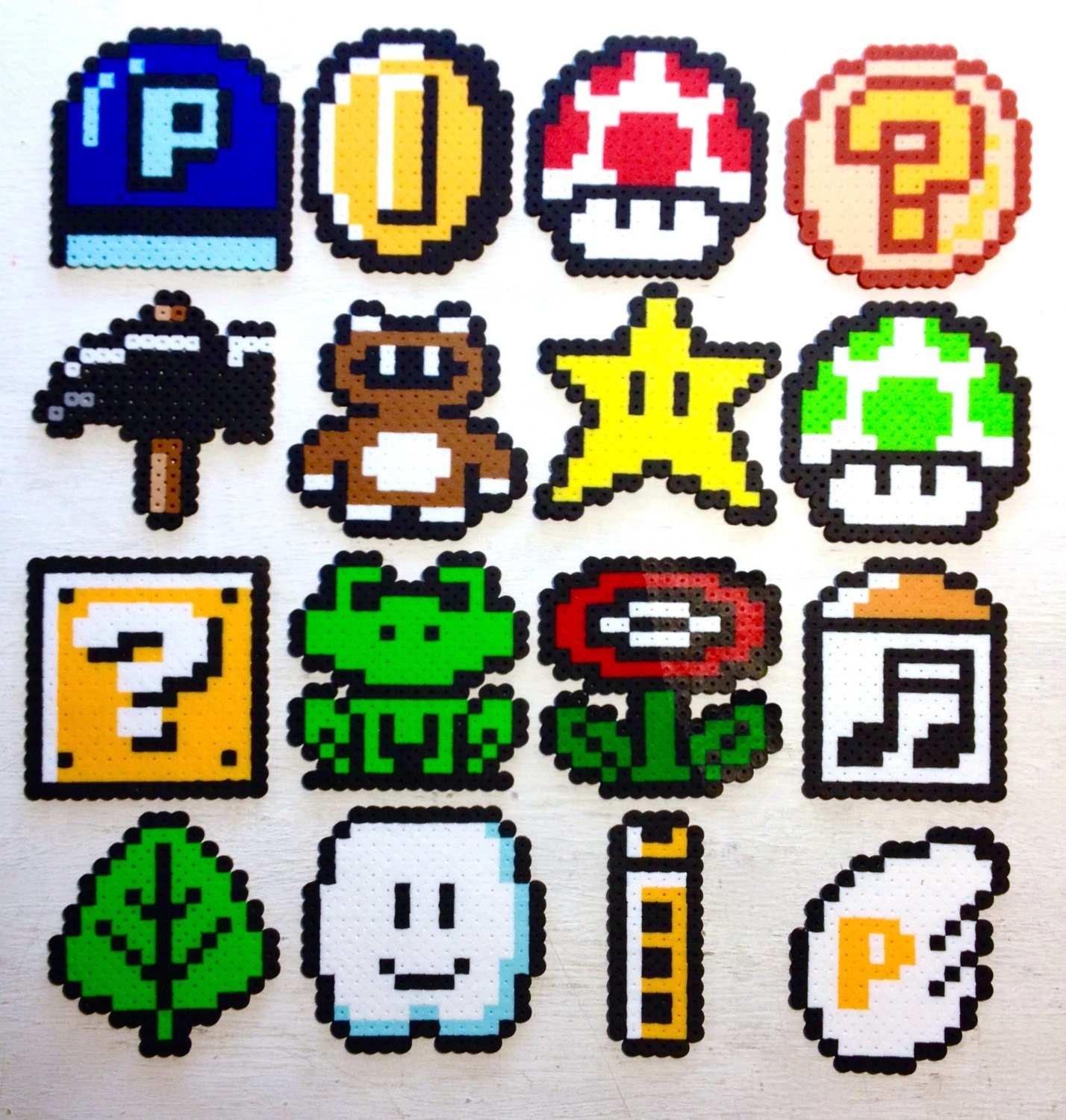 Super Mario 3 Retro Video Game Art. Perler Bead 8 Bit Pixel - Etsy