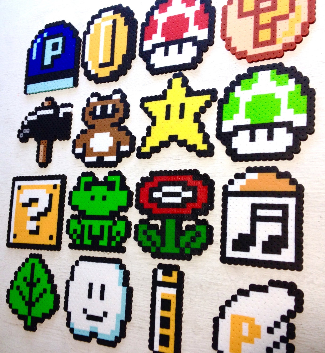 Super Mario 3 Retro Video Game Art. Perler Bead 8 Bit Pixel Sprites ...