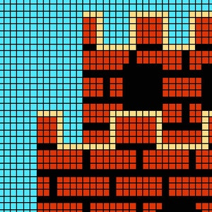 Super Mario Flagpole Pixel Pattern - Perler Beads - Cross Stitch - INSTANT DOWNLOAD