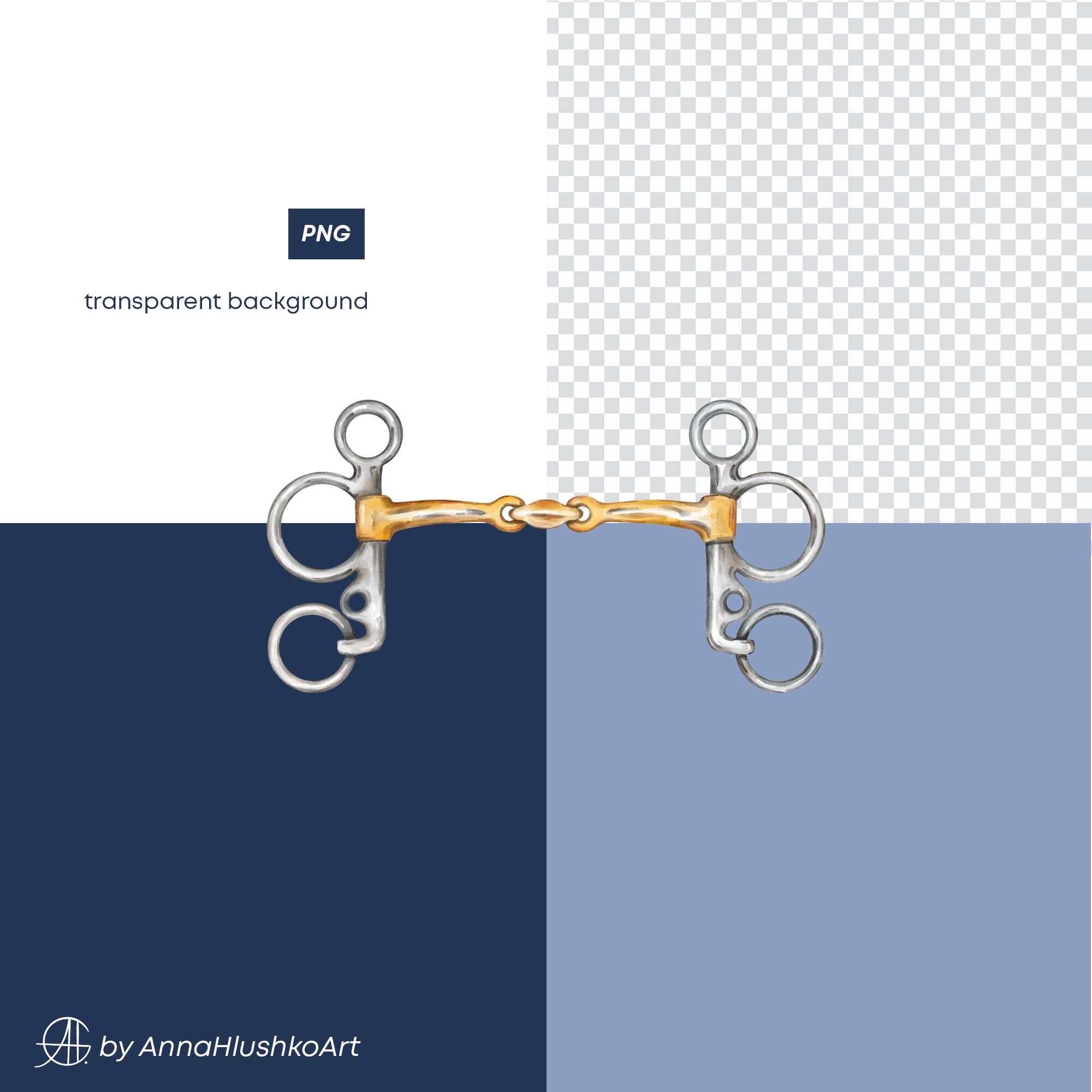 Horse Snaffle Bits Clipart Bundle | Equestrian Tack PNG | Watercolor ...