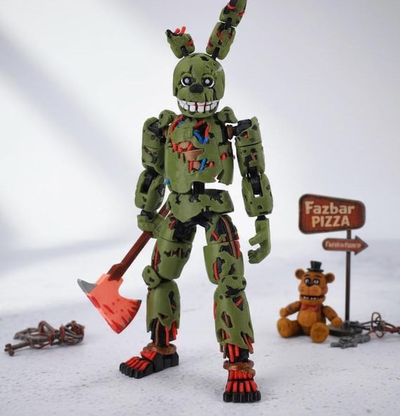 Damaged Springtrap Figure | FNAF Animatronic Toy | Horror Game