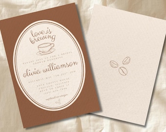 Love is Brewing-sjabloon voor vrijgezellenfeest | Uitnodiging koffie vrijgezellenfeest | Bewerkbare afdrukbare canvasuitnodiging