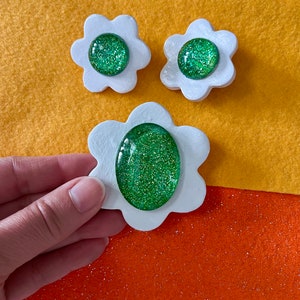 MARIO Princess Daisy Inspired Earrings and Necklace or Brooch Jewelry Set