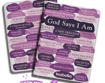 Personalized Bible Cover God Says I Am Bible Verse, Custom Leather Bible Case with Name, Inspirational Christian Gift for Her