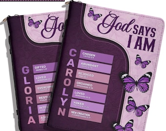 Custom Name Bible Verse Art Cover, Personalized Bible Bag Name Meaning, Christian Gift for Women