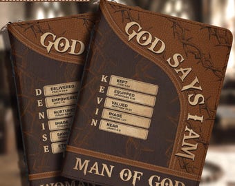 Personalized Bible Cover with Name Verses, Custom Scripture Letter Bible Bag, Christian Gift for Him, Mother Gift