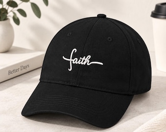 Embroidered Faith Hat, Christian Baseball Cap, Religious Gift for Women Men, Faith Based Dad Hat, Church Apparel