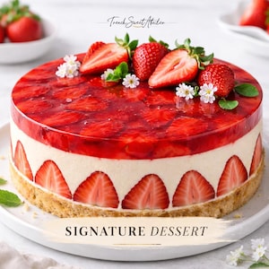 Ricetta PDF per torta alla crema di fragole senza cottura – Dessert a strati facile, torta fresca per le feste estive