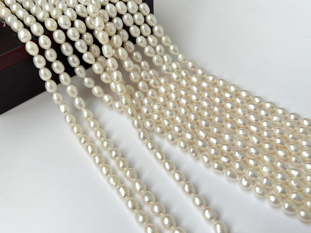 Pearl Rice Cover 5-6mm Freshwater Rice Pearl | Jewelry Making Supplies, 14” Strand - Etsy