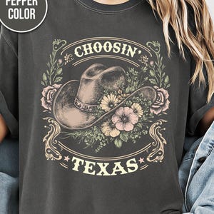 Texas, musique country, chemises de cow-girl, couleurs confortables, t-shirt graphique western cow-girl