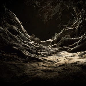 Mysterious Dark Forest Poster, Atmospheric Woodland Wall Art, Gothic Nature Landscape Print