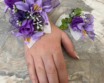PURPLE PASSION CORSAGE and boutonniere