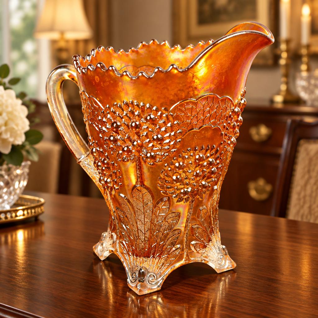 Fenton Glass Iridescent Pitcher - Etsy