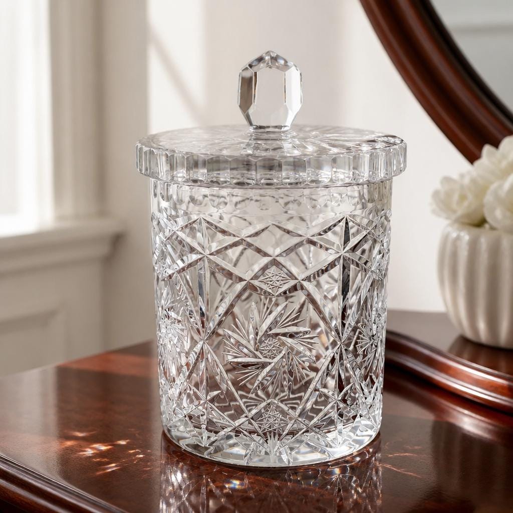 Vintage Crystal Canister - Etsy
