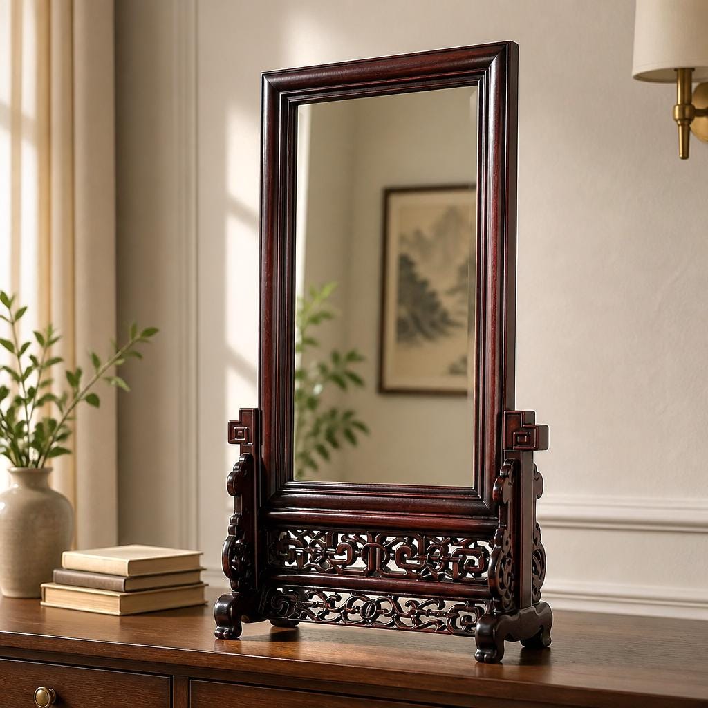 Vintage Chinese Table Mirror - Etsy