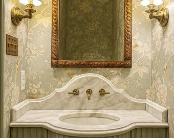 Carrara Marble Sink ,Minimalist Design Wall Mounted Custom bathroom Sink