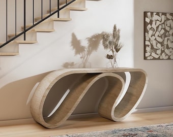 Sculptural Travertine Console Table – Luxury Handmade Statement Piece
