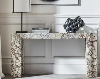 Calacatta Marble Console Table | Minimalist Luxury Home Decor