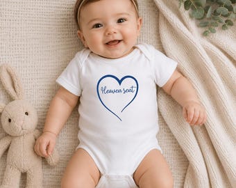 Heaven Sent heart in blue bodysuit | Infant Bodysuit