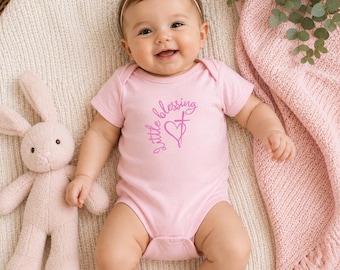 Little Blessing bodysuit | baby onesie with heart script