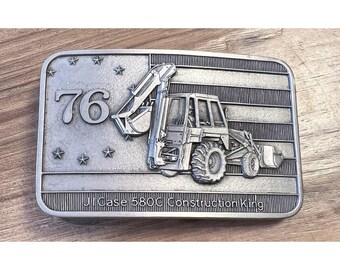 Hebilla de cinturón Vintage Case 580C Construction King, edición limitada del bicentenario de 1976.
