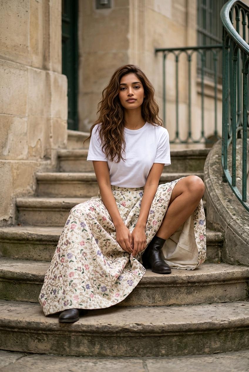 sachin and babi light blue dress Embroidered Skirt