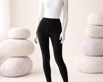 Leggings churidar elasticizzati in cotone nero