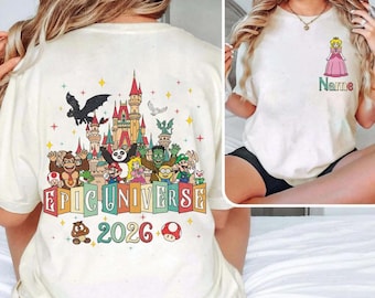 Camiseta familiar Comfort Colors® Epic Universe Trip, camiseta retro personalizada de Orlando Park Universal Studios