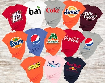 Soda Drinks Shirt, Group Matching Tees, Family Party Shirts, Coca Cola Shirt, Dr Pepper Shirt, Fanta Shirt, Pepsi Shirt, Sprite Shirt