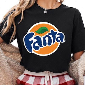 Fanta Logo Shirt, Youth Soda Tee, Group Soda Shirts, Drinking Party Tees, Halloween Shirts, Casual Wear Shirts, Fanta Graphic Tees