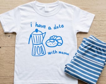 Trendy Gender Neutral Kids Shirt, I Have a Date with Mama Tee, Mommys Coffee Date Outfit, Cute Mothers Day Gift for New Mom