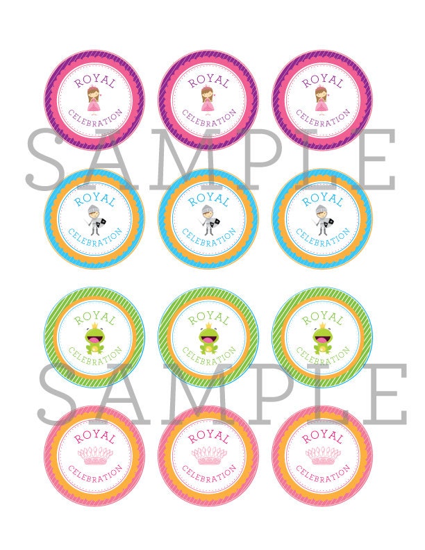 Princess & Knight Party CUPCAKE TOPPERS Girl Birthday Etsy