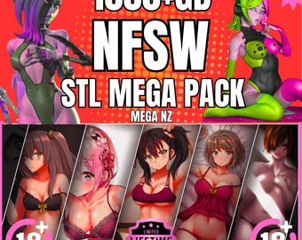 Colección de figuras 3D NSFW / Modelos STL de anime y dibujos animados sexys / Paquete de figuras femeninas imprimibles para impresoras de resina y FDM