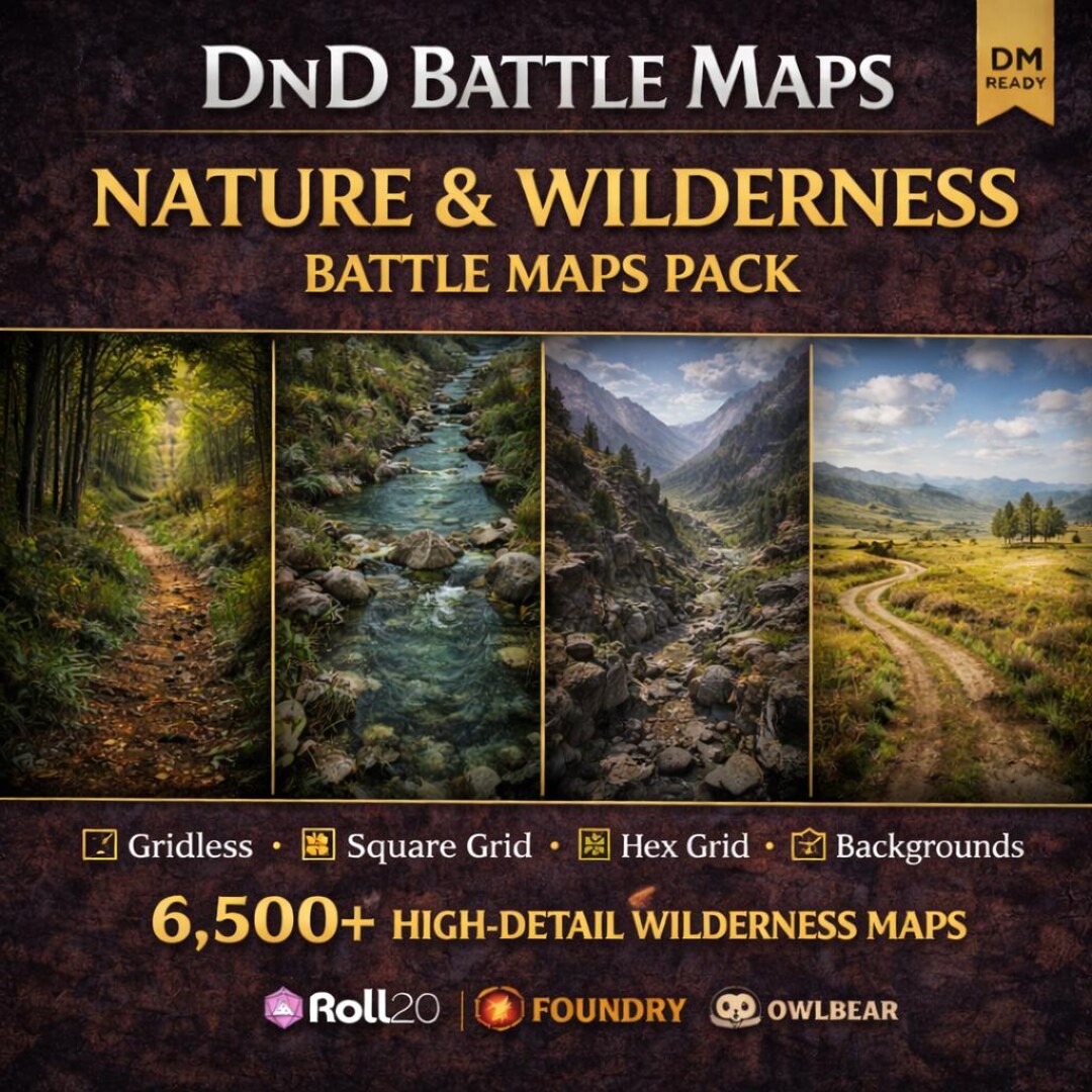 Wilderness Battle Maps Pack 6500+ | Forest, Jungle & Outdoor Maps | Dnd ...