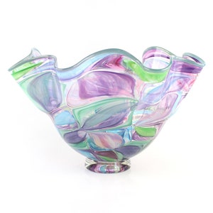 Large Hand Blown Glass Art Bowl