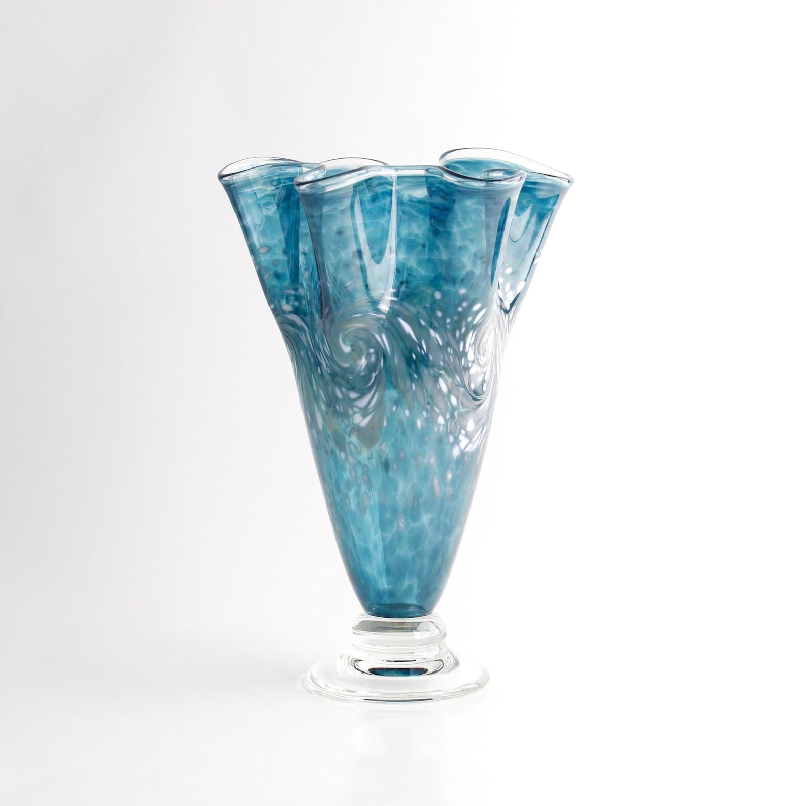 Hand Blown Glass Ocean Vase