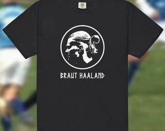 Haaland Norway Black Metal Soccer T-Shirt