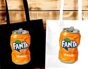 Fanta Logo Tote Bag, Fanta Orange Soda Pop Food Cool Tote Bag