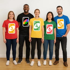 Camiseta colorida para juegos de cartas: Conjunto a juego para vacaciones en grupo