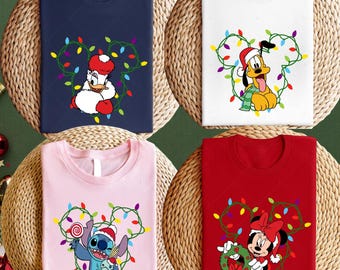 Custom Disney Christmas Shirt, Personalized 2025 Disney Family Christmas Shirt, Matching Disney Trip 2026 Christmas Shirt